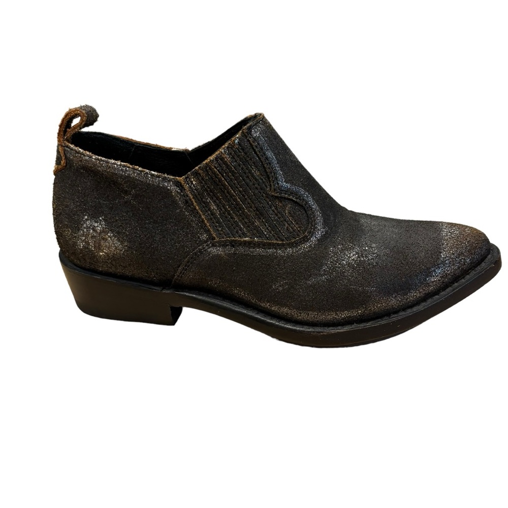 Frye Black Ankle Boots with Elastic Panels